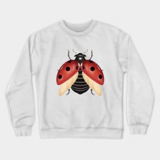 Red ladybug digital drawing Crewneck Sweatshirt